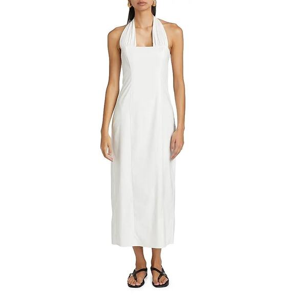 Reformation Bessi Linen Halterneck Midi Dress - 4 - Picture 3 of 6